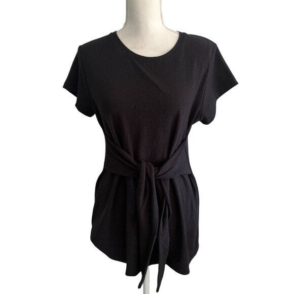 PEA IN THE POD Black Short Sleeve Maternity Tieable Top Size Medium - Picture 6 of 6